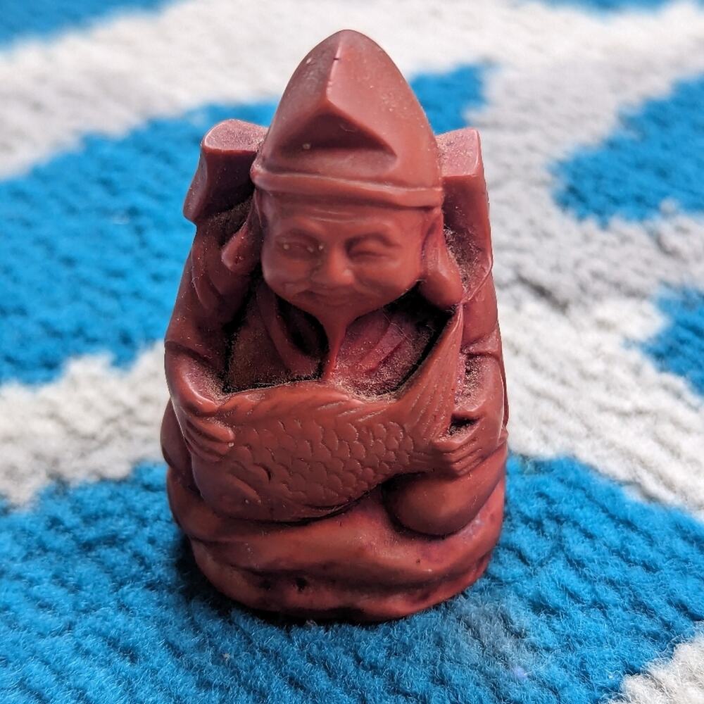 Collection of Chinese Red Cinnabar Resin Figurines (4)